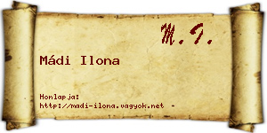 Mádi Ilona névjegykártya